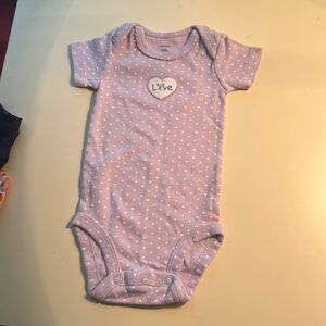 Carters purple and white love onesie